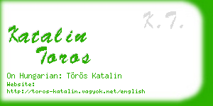katalin toros business card